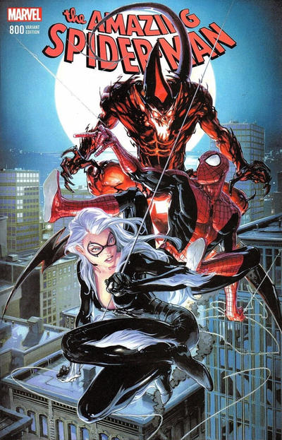 Cover for Amazing Spider-Man (Marvel, 2015 series) #800 [Variant Edition - ComicXposure Exclusive - Clayton Crain Connecting Cover]