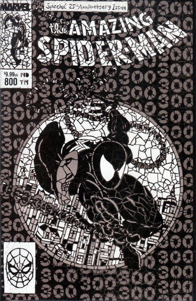 Cover for Amazing Spider-Man (Marvel, 2015 series) #800 [Variant Edition - Shattered Comics Exclusive - Matthew DiMasi B&W Cover]