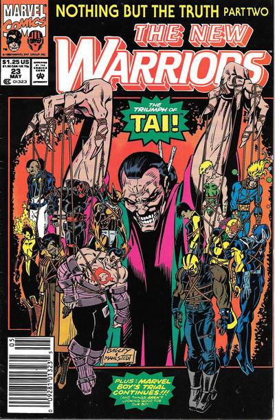Cover for The New Warriors (Marvel, 1990 series) #23 [Newsstand]