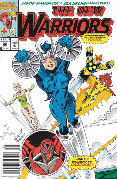Cover for The New Warriors (Marvel, 1990 series) #28 [Newsstand]