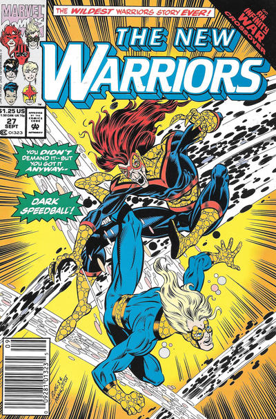 Cover for The New Warriors (Marvel, 1990 series) #27 [Newsstand]