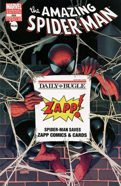 Cover for The Amazing Spider-Man (Marvel, 1999 series) #666 [Variant Edition - Zapp! Comics & Cards Bugle Exclusive]
