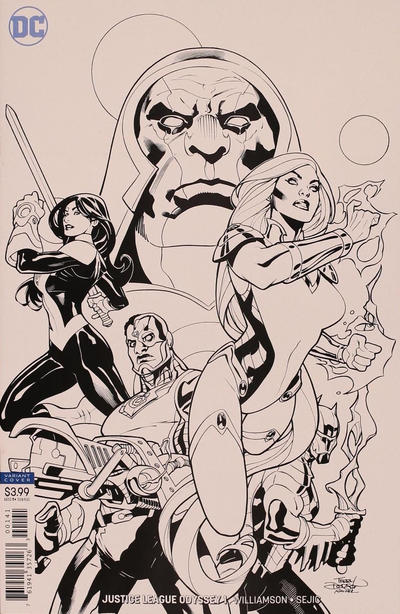 Cover for Justice League Odyssey (DC, 2018 series) #1 [Terry & Rachel Dodson Black and White Variant Cover]