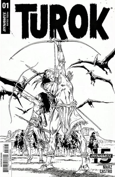 Cover for Turok (Dynamite Entertainment, 2019 series) #1 [Incentive B&W Cover - Butch Guice]