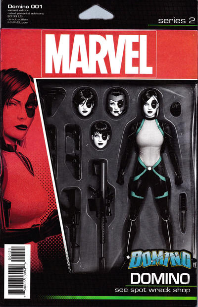Cover for Domino (Marvel, 2018 series) #1 [John Tyler Christopher Action Figure (Domino)]