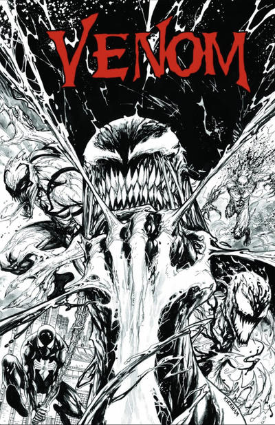 Cover for Venom (Marvel, 2017 series) #3 [Variant Edition - KRS Comics Exclusive - Tyler Kirkham Black and White Cover]