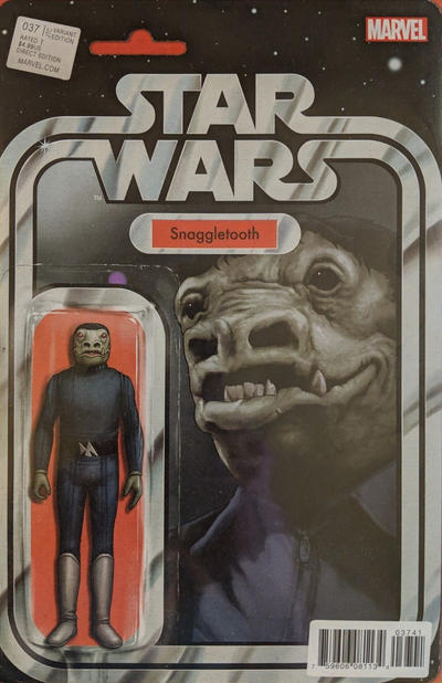 Cover for Star Wars (Marvel, 2015 series) #37 [John Tyler Christopher Exclusive Action Figure (Blue Snaggletooth)]