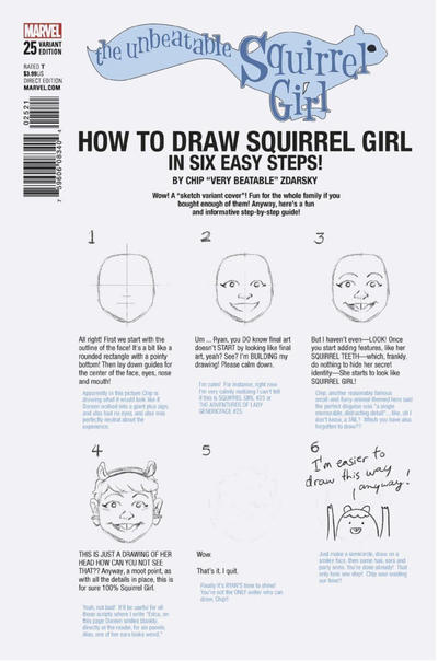 Cover for The Unbeatable Squirrel Girl (Marvel, 2015 series) #25 [Variant Edition - How-to-Draw - Chip Zdarsky Cover]