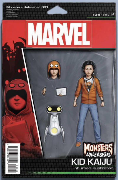 Cover for Monsters Unleashed (Marvel, 2017 series) #1 [John Tyler Christopher Action Figure (Kid Kaiju)]