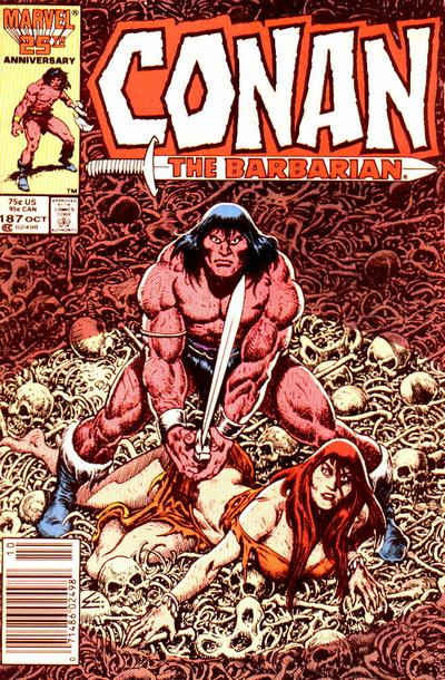 Cover for Conan the Barbarian (Marvel, 1970 series) #187 [Newsstand]