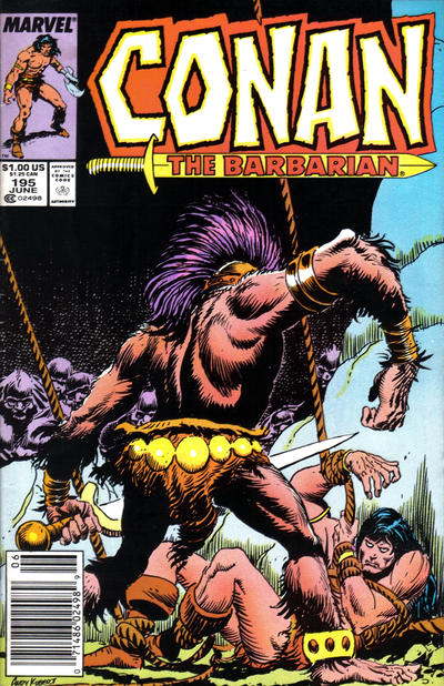 Cover for Conan the Barbarian (Marvel, 1970 series) #195 [Newsstand]