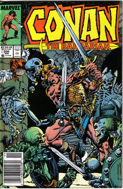 Cover for Conan the Barbarian (Marvel, 1970 series) #200 [Newsstand]