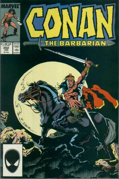 Cover for Conan the Barbarian (Marvel, 1970 series) #202 [Direct]
