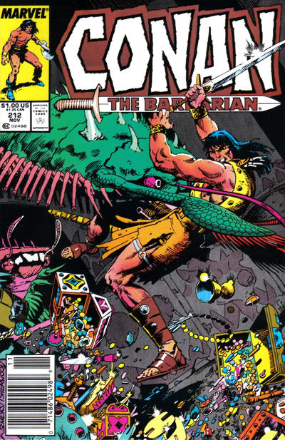 Cover for Conan the Barbarian (Marvel, 1970 series) #212 [Newsstand]