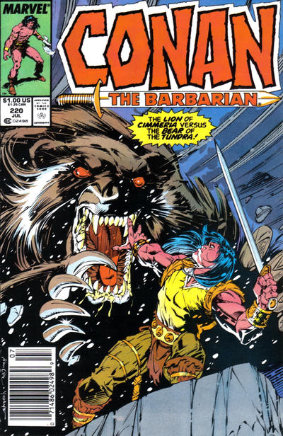 Cover for Conan the Barbarian (Marvel, 1970 series) #220 [Newsstand]