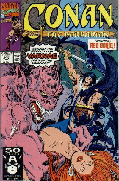 Cover for Conan the Barbarian (Marvel, 1970 series) #245 [Direct]