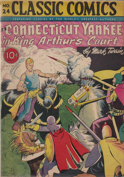 Cover for Classic Comics (Gilberton, 1941 series) #24 - A Connecticut Yankee in King Arthur's Court