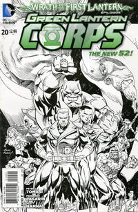 Cover Thumbnail for Green Lantern Corps (DC, 2011 series) #20 [Andy Kubert Black & White Cover]