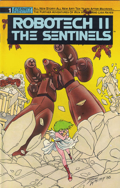 Cover for Robotech II: The Sentinels (Malibu, 1988 series) #1 [2nd Printing Light Blue Logo]
