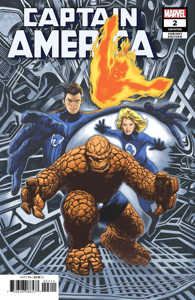 Cover for Captain America (Marvel, 2018 series) #2 [Travis Charest 'Return of the Fantastic Four']