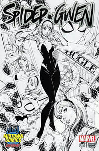 Cover Thumbnail for Spider-Gwen (Marvel, 2015 series) #1 [Variant Edition - Midtown Comics Exclusive! - J. Scott Campbell Black and White Cover]