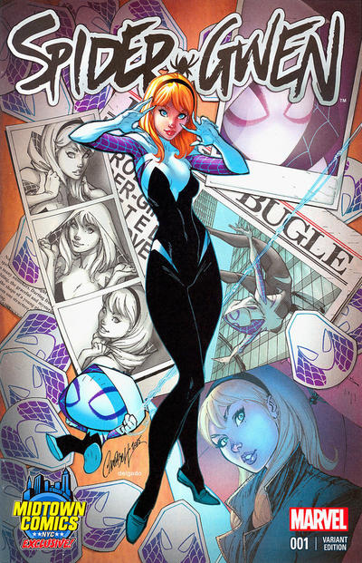 Cover for Spider-Gwen (Marvel, 2015 series) #1 [Variant Edition - Midtown Comics Exclusive! - J. Scott Campbell Cover]