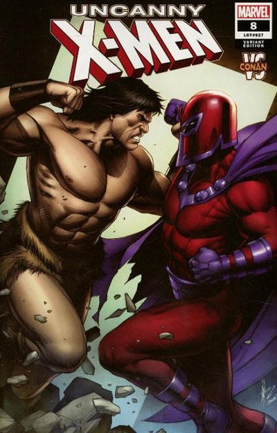 Cover for Uncanny X-Men (Marvel, 2019 series) #8 [Dale Keown 'Conan Vs']
