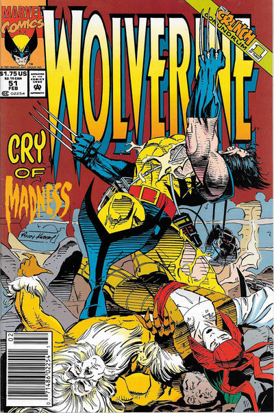 Cover for Wolverine (Marvel, 1988 series) #51 [Newsstand]