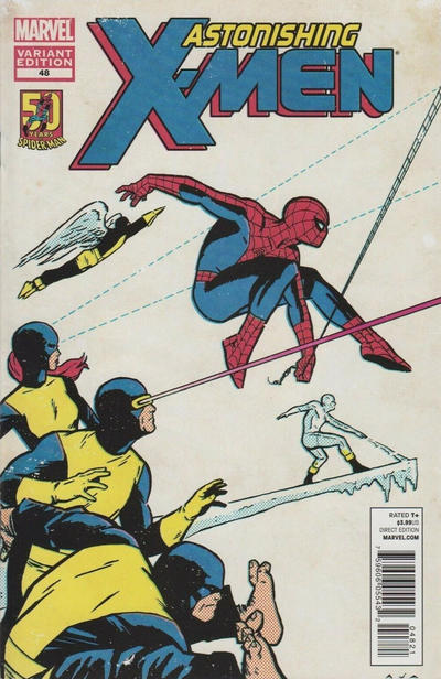 Cover for Astonishing X-Men (Marvel, 2004 series) #48 ['Spider-Man 50th Anniversary' David Aja]
