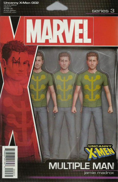 Cover for Uncanny X-Men (Marvel, 2019 series) #2 (621) [John Tyler Christopher Action Figure (Multiple Man)]