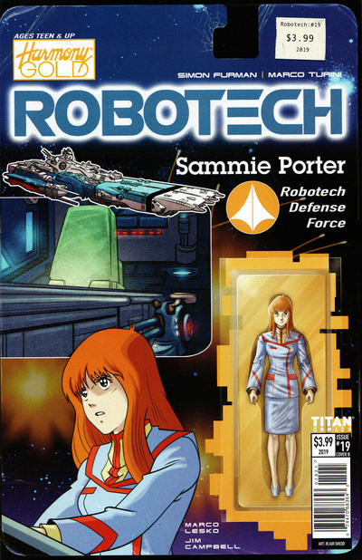 Cover for Robotech (Titan, 2017 series) #19 [Cover B - Blair Shedd 'Action Figure']