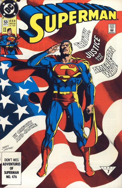 Cover for Superman (DC, 1987 series) #53 [2nd Printing]
