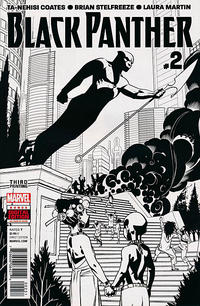 Cover Thumbnail for Black Panther (Marvel, 2016 series) #2 [Third Printing Variant - Rahzzah Run the Jewels Black and White]