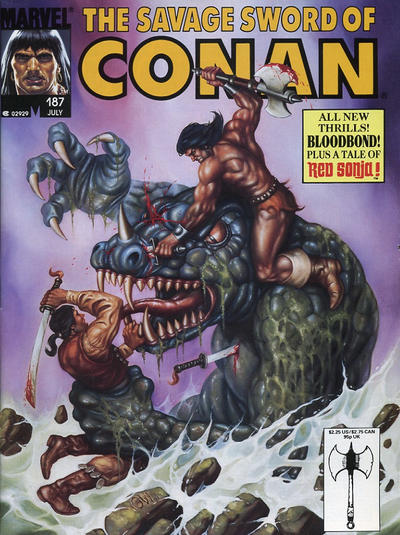 Cover for The Savage Sword of Conan (Marvel, 1974 series) #187 [Direct]