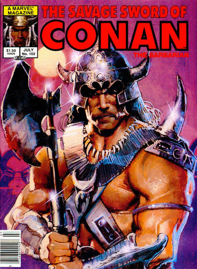Cover for The Savage Sword of Conan (Marvel, 1974 series) #102 [Newsstand]