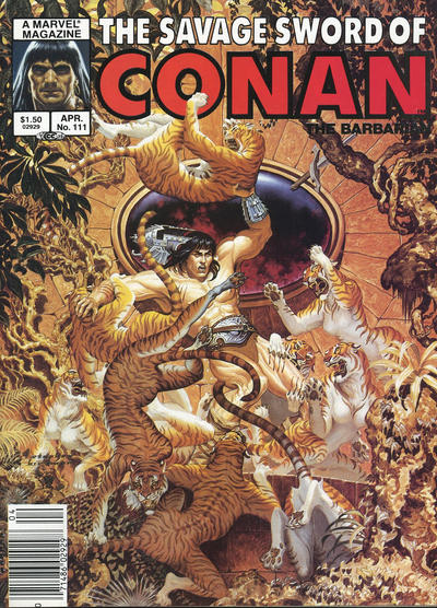 Cover for The Savage Sword of Conan (Marvel, 1974 series) #111 [Newsstand]