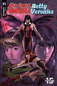 Cover for Red Sonja and Vampirella Meet Betty and Veronica (Dynamite Entertainment, 2019 series) #1 [Cover G Cat Staggs]