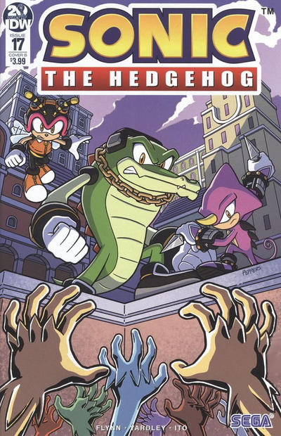 Cover for Sonic the Hedgehog (IDW, 2018 series) #17 [Cover B - Jamal Peppers]
