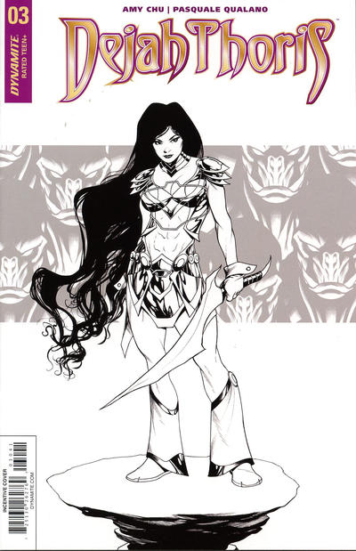 Cover for Dejah Thoris (Dynamite Entertainment, 2018 series) #3 [Cover D Black and White Mike McKone]