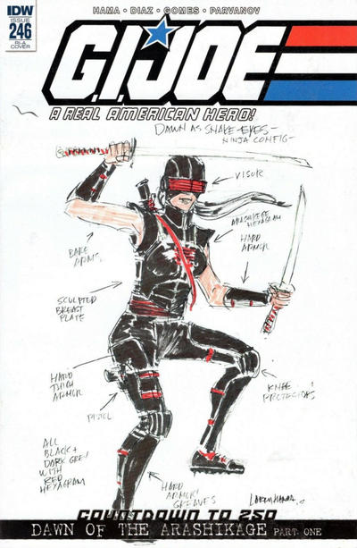 Cover for G.I. Joe: A Real American Hero (IDW, 2010 series) #246 [Cover RI-A - Larry Hama Sketch]
