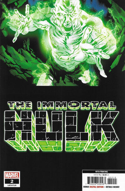Cover for Immortal Hulk (Marvel, 2018 series) #2 [Fifth Printing - Joe Bennett]