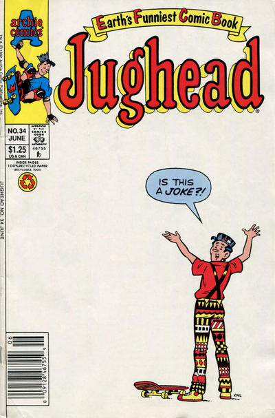 Cover for Jughead (Archie, 1987 series) #34 [Newsstand]