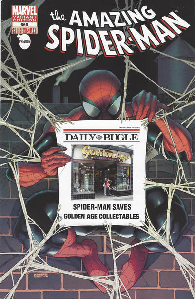Cover for The Amazing Spider-Man (Marvel, 1999 series) #666 [Variant Edition - Golden Age Collectables Bugle Exclusive]