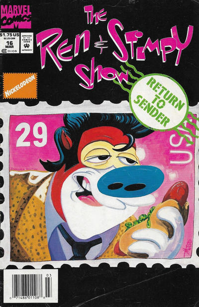 Cover for The Ren & Stimpy Show (Marvel, 1992 series) #16 [Newsstand]