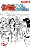 Cover Thumbnail for Red Sonja and Vampirella Meet Betty and Veronica (2019 series) #2 [Cover F Black and White Dan Parent]