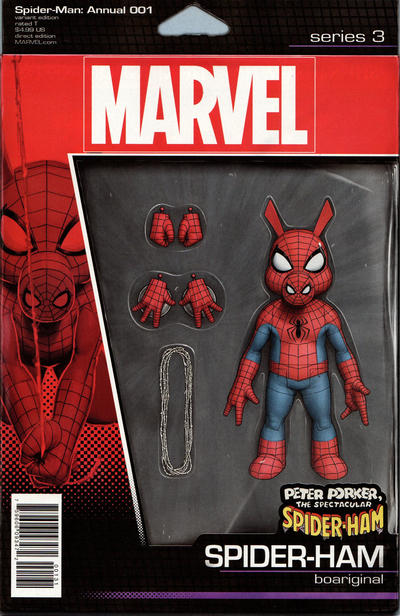 Cover for Spider-Man Annual (Marvel, 2019 series) #1 [Variant Edition - Action Figure (Spider-Ham) - John Tyler Christopher Cover]
