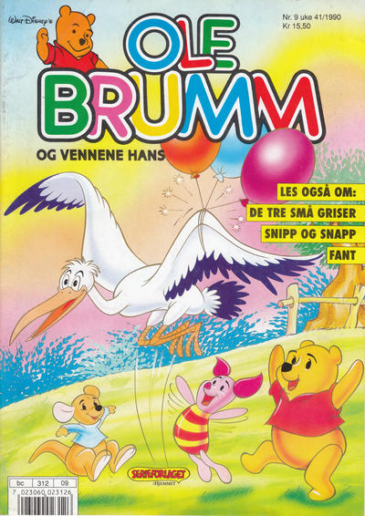 Cover for Ole Brumm (Hjemmet / Egmont, 1981 series) #9/1990