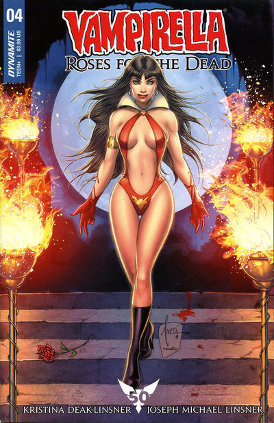 Cover for Vampirella: Roses for the Dead (Dynamite Entertainment, 2018 series) #4 [Cover B Billy Tucci]