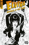 Cover for Elvira Mistress of the Dark (Dynamite Entertainment, 2018 series) #7 [Black and White Cover John Royle]