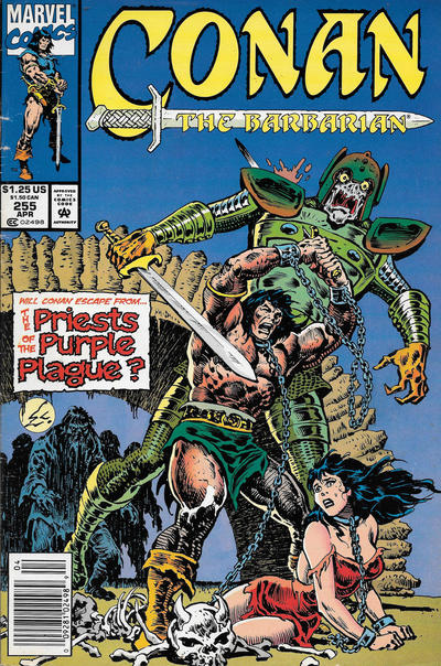 Cover for Conan the Barbarian (Marvel, 1970 series) #255 [Newsstand]